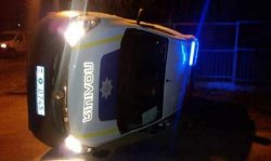 На Киевщине пьяный лихач протаранил полицейский автомобиль
