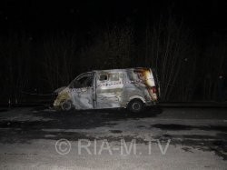 У Запоріжжі грабіжники підпалили автомобіль з інкасаторами