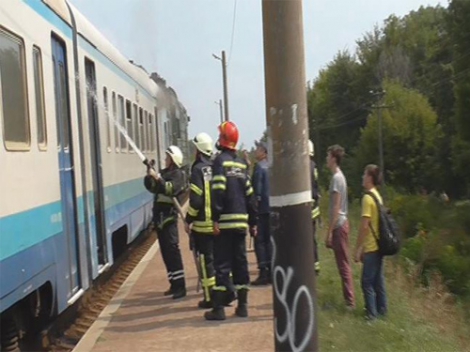 В Черкассах загорелся дизель-поезд с сотней пассажиров