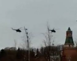 ФСО назвала причину полета военных вертолетов над Кремлем